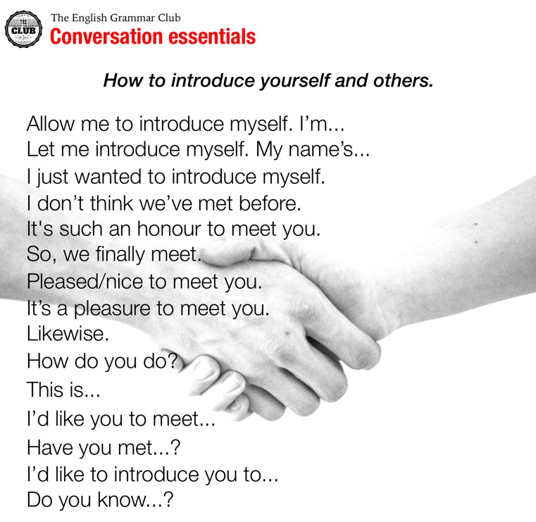 How to introduce yourself and others in English